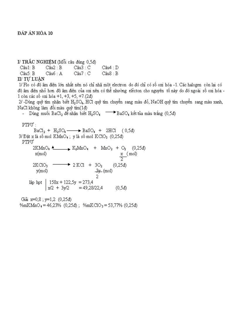 image for page Đề Hóa 10 KT HK II số 15