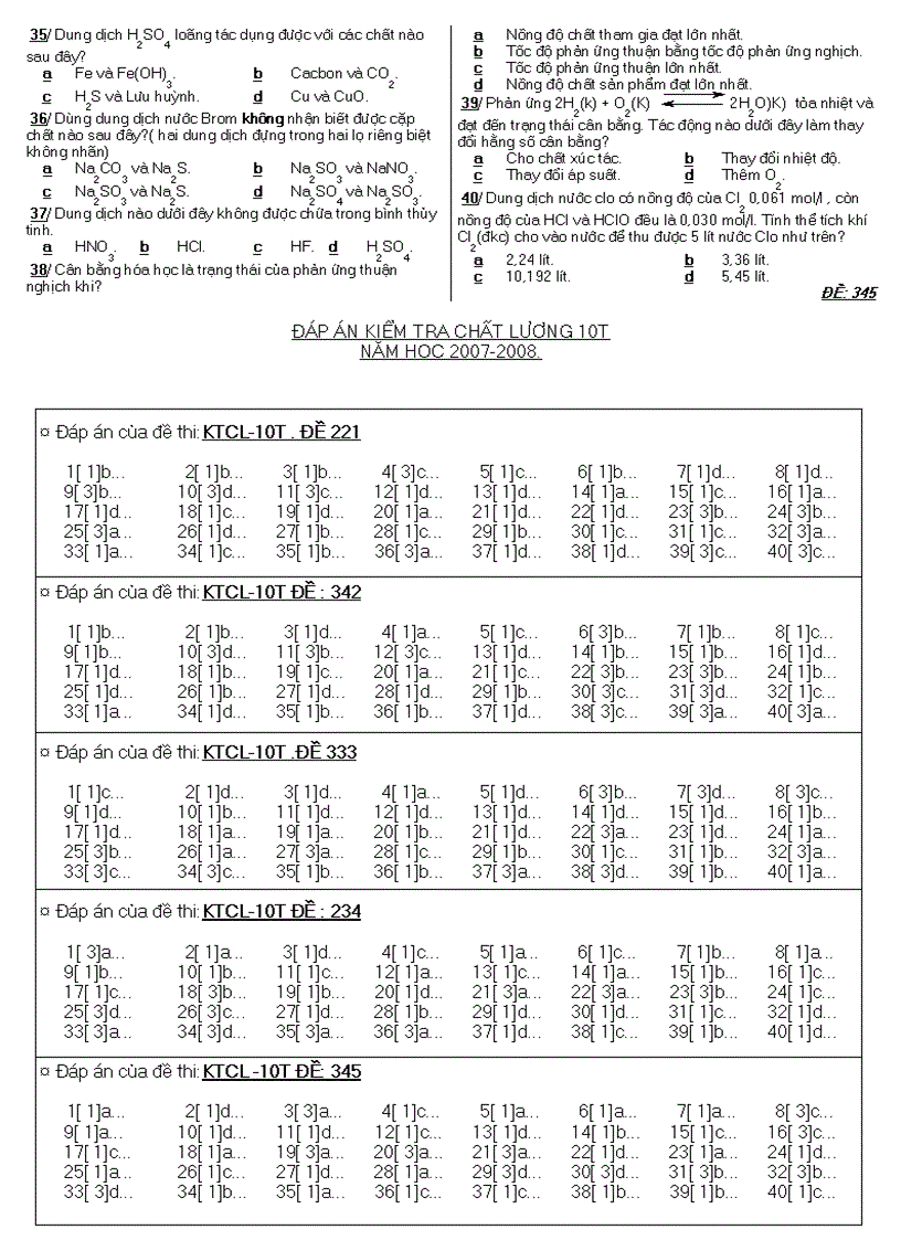 image for page Đề kiểm tra trắc nghiệm môn hoá
