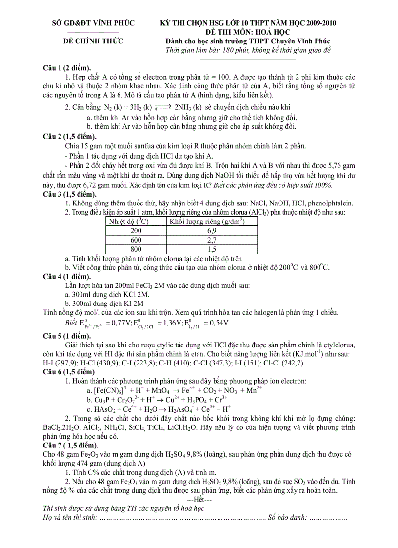 image for page Đề thi Học sinh giỏi chuyên khối 10