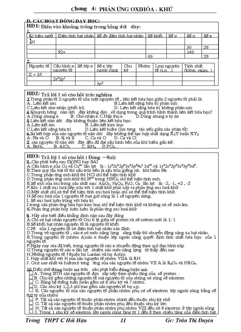 image for page Giáo án đầy đủ hóa 10