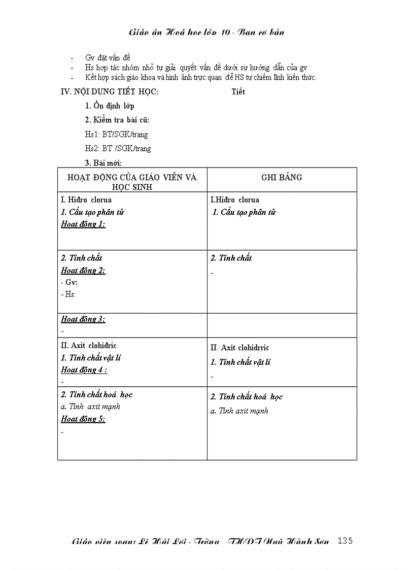 image for page Giáo án hoá 10 cơ bản mới