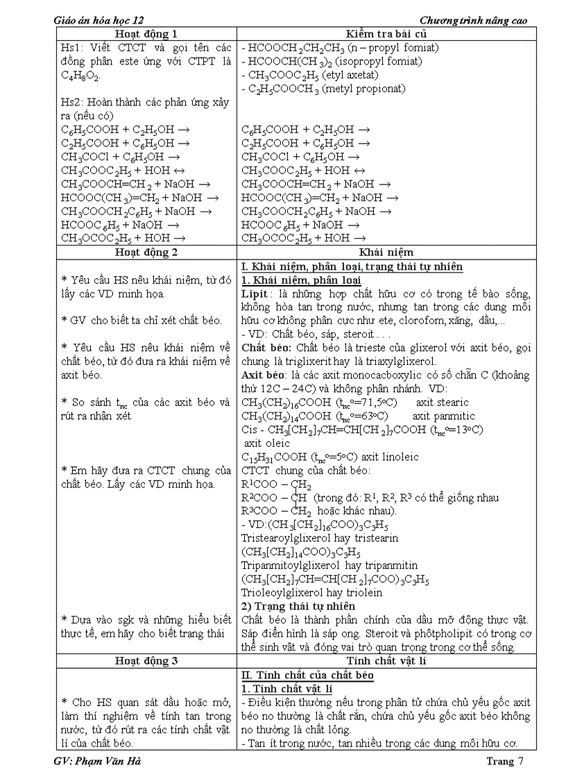 image for page Giao an hoa 12 chuong trinh moi hoc ki 1