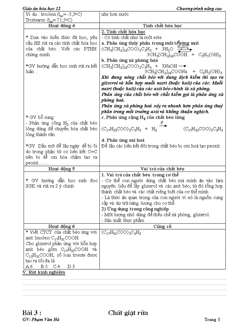 image for page Giao an hoa 12 chuong trinh moi hoc ki 1