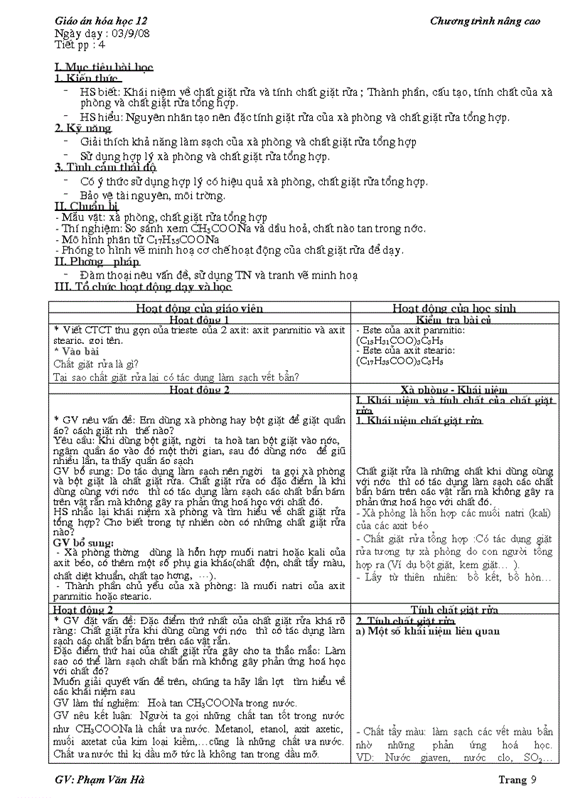 image for page Giao an hoa 12 chuong trinh moi hoc ki 1