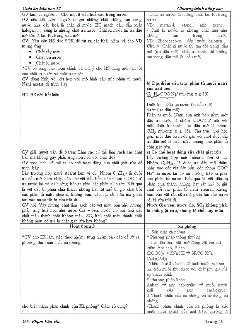 image for page Giao an hoa 12 chuong trinh moi hoc ki 1