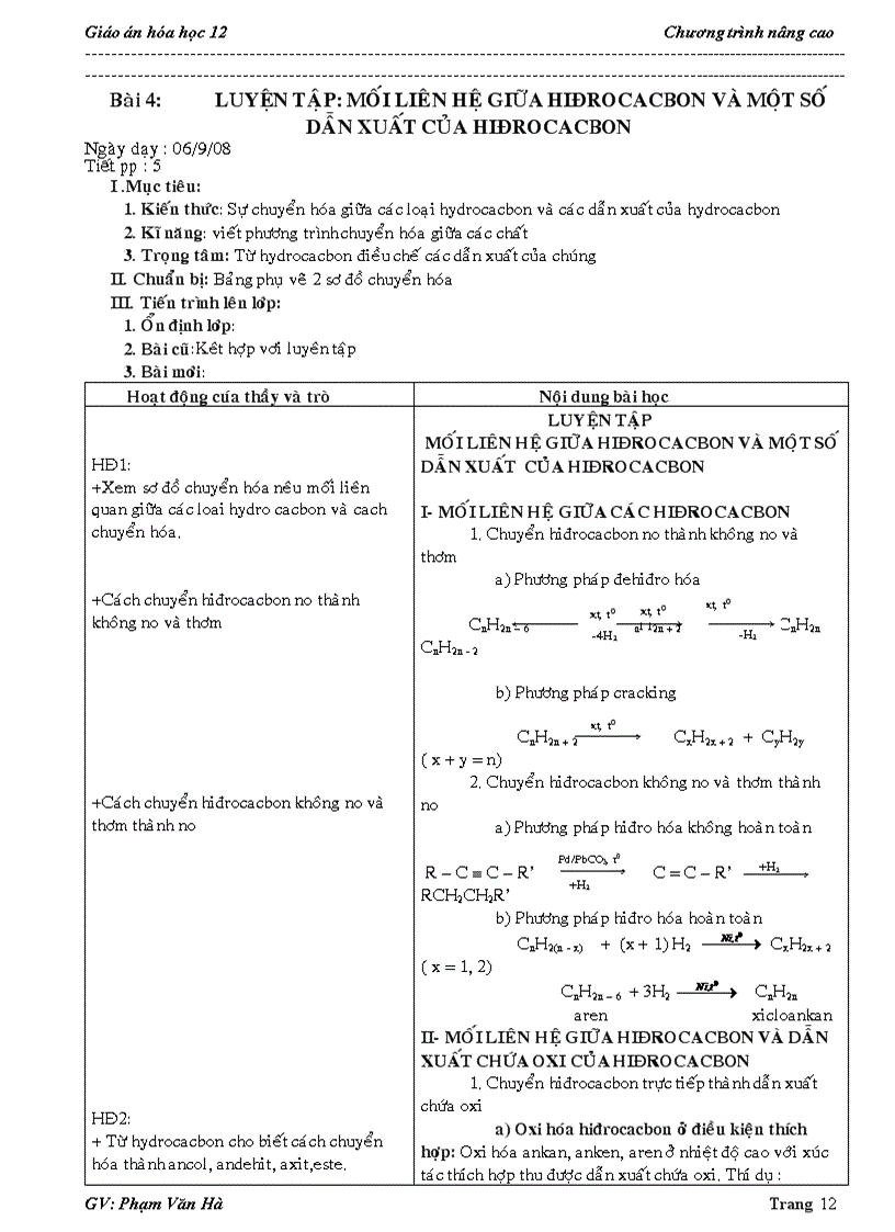 image for page Giao an hoa 12 chuong trinh moi hoc ki 1