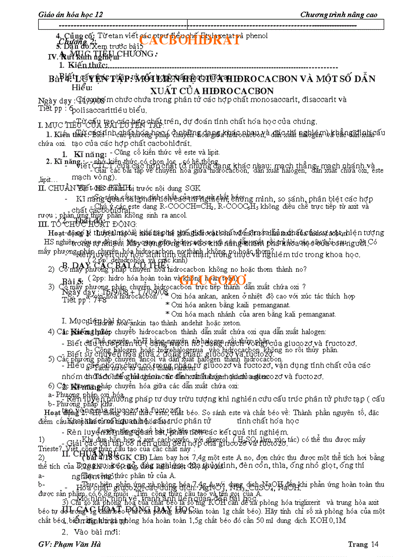 image for page Giao an hoa 12 chuong trinh moi hoc ki 1