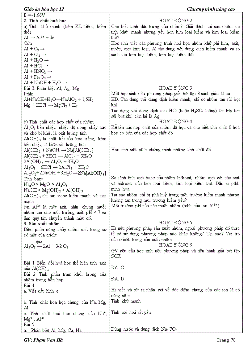 image for page Giao an hoa 12 chuong trinh moi hoc ki 1