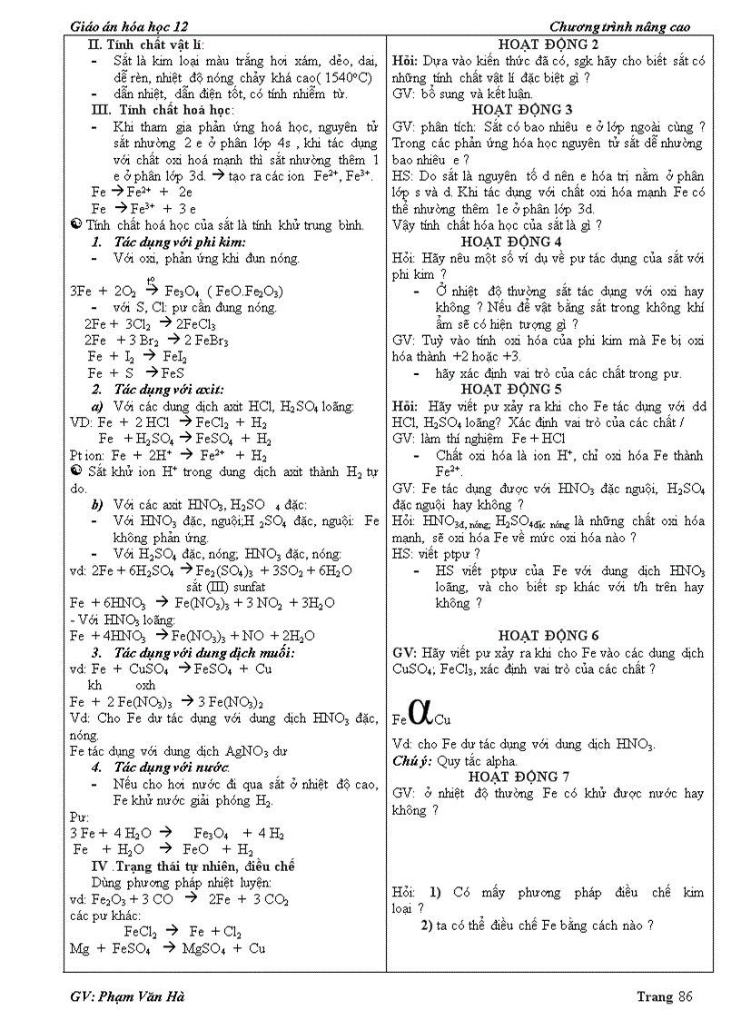 image for page Giao an hoa 12 chuong trinh moi hoc ki 1