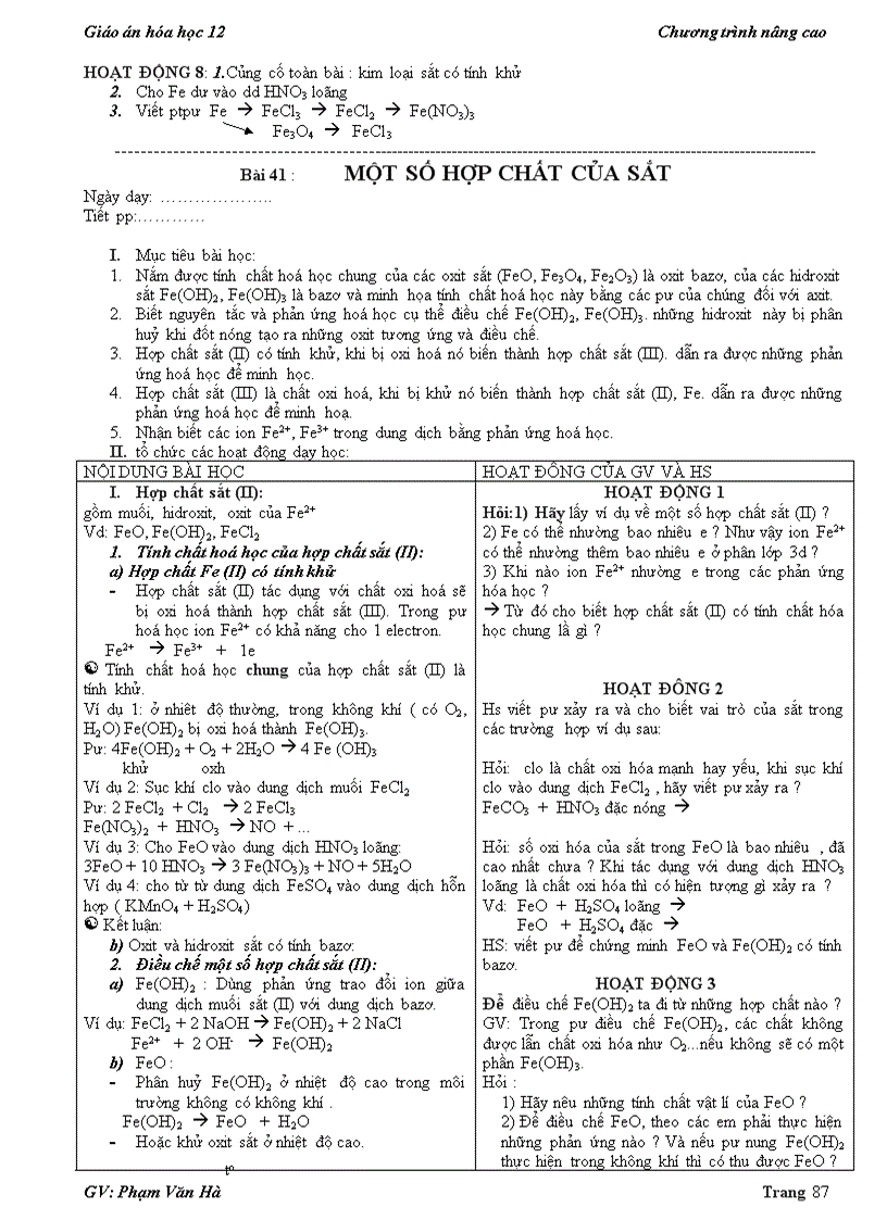 image for page Giao an hoa 12 chuong trinh moi hoc ki 1