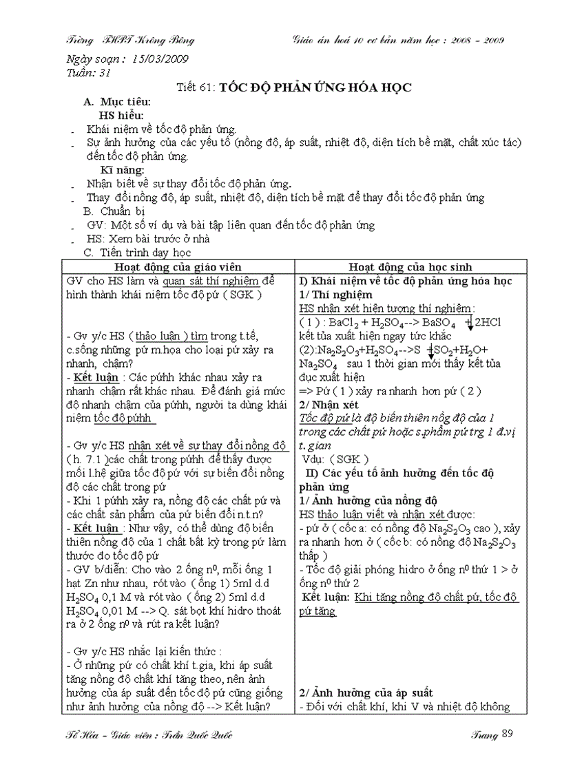 image for page Giáo Án Hóa Lớp 10 cơ bản cả năm