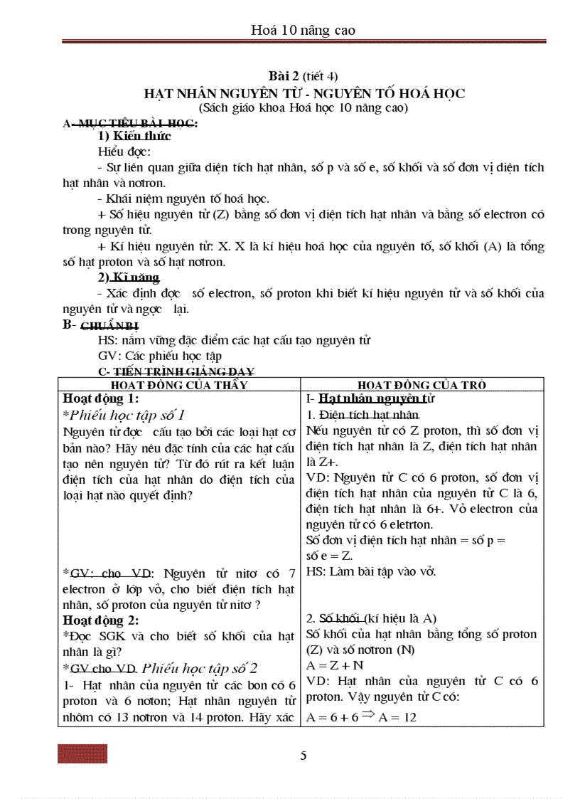 image for page Giao an nang cao Hoa 10