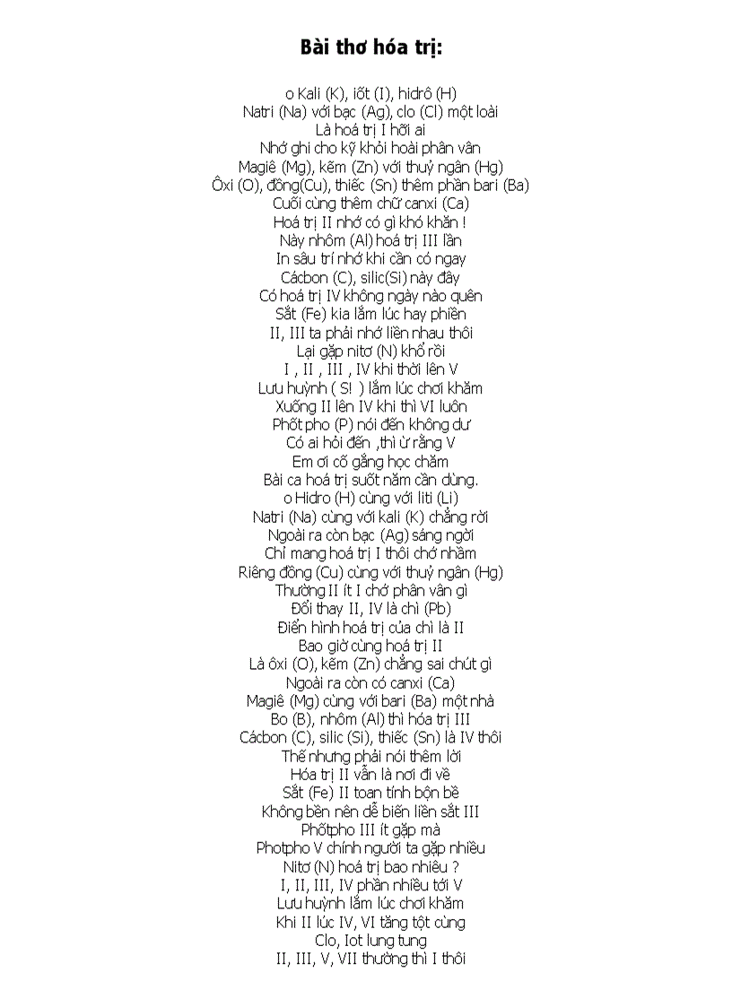 image for page Mẹo học nhanh môn Hóa