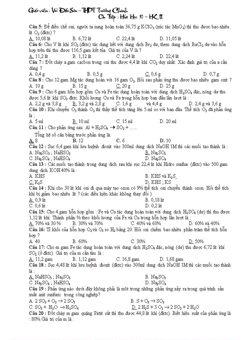 image for page Ngân hàng câu hỏi TN HH10 rất hay có đáp án