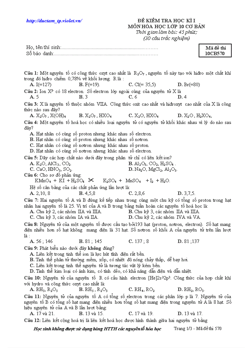 image for page Tham khảo Hóa 10 HK I 11