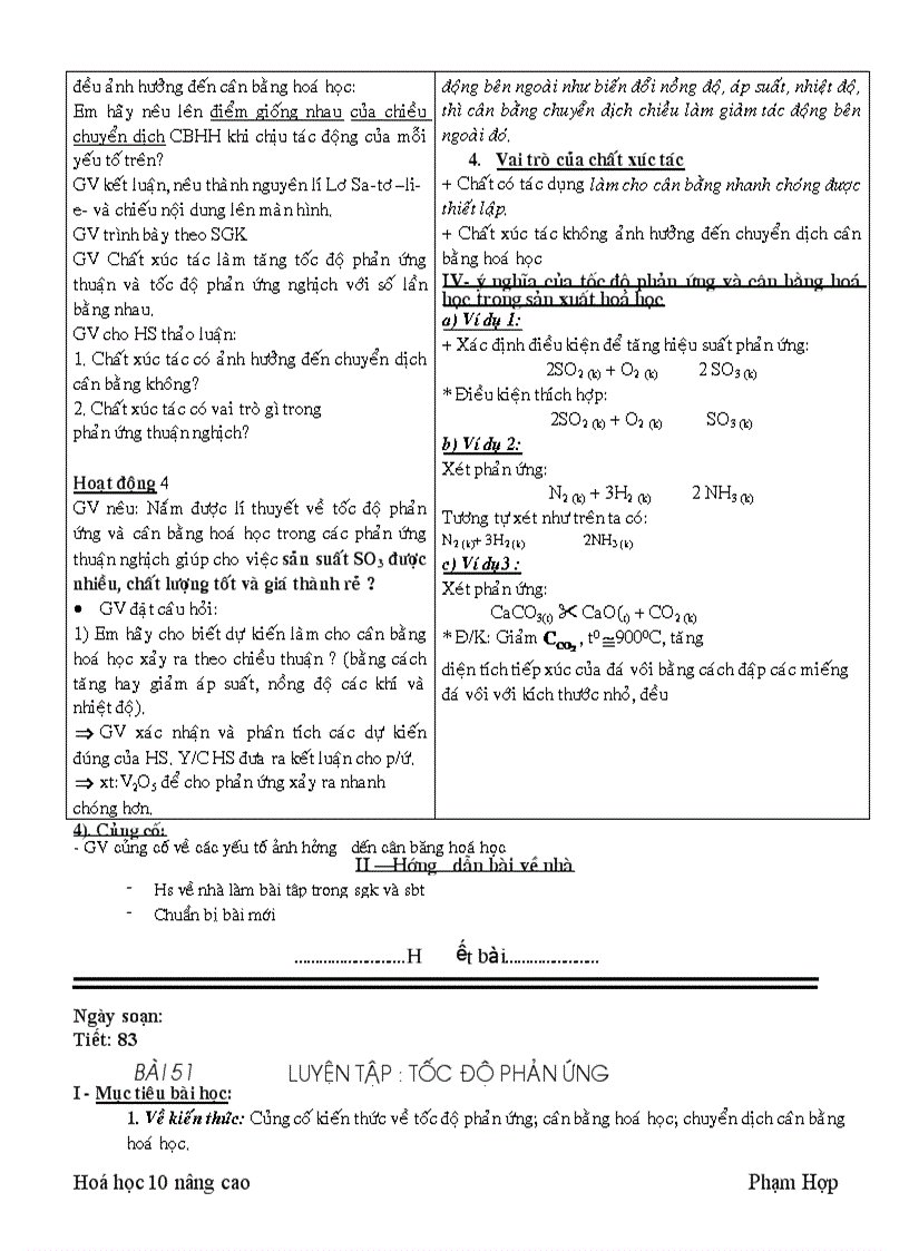 image for page Tốc độ phản ứng và cân băng hóa học nâng cao