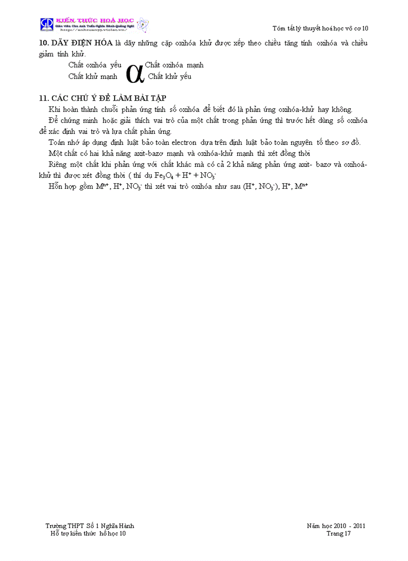 image for page Tóm tắt toàn bộ kiến thức hóa học 11 ban nâng cao