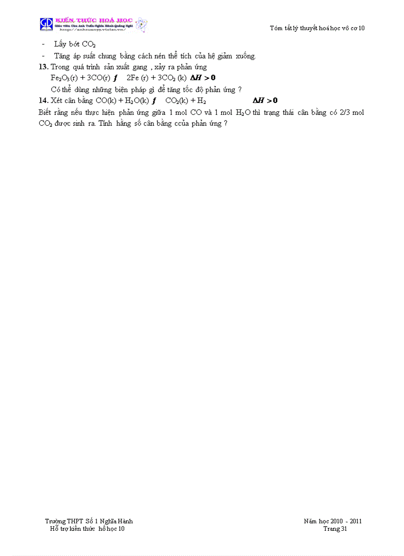 image for page Tóm tắt toàn bộ kiến thức hóa học 11 ban nâng cao