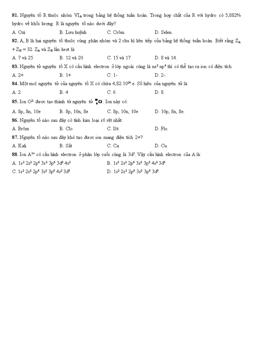 image for page Trắc nghiệm cấu tạo nguyên tử