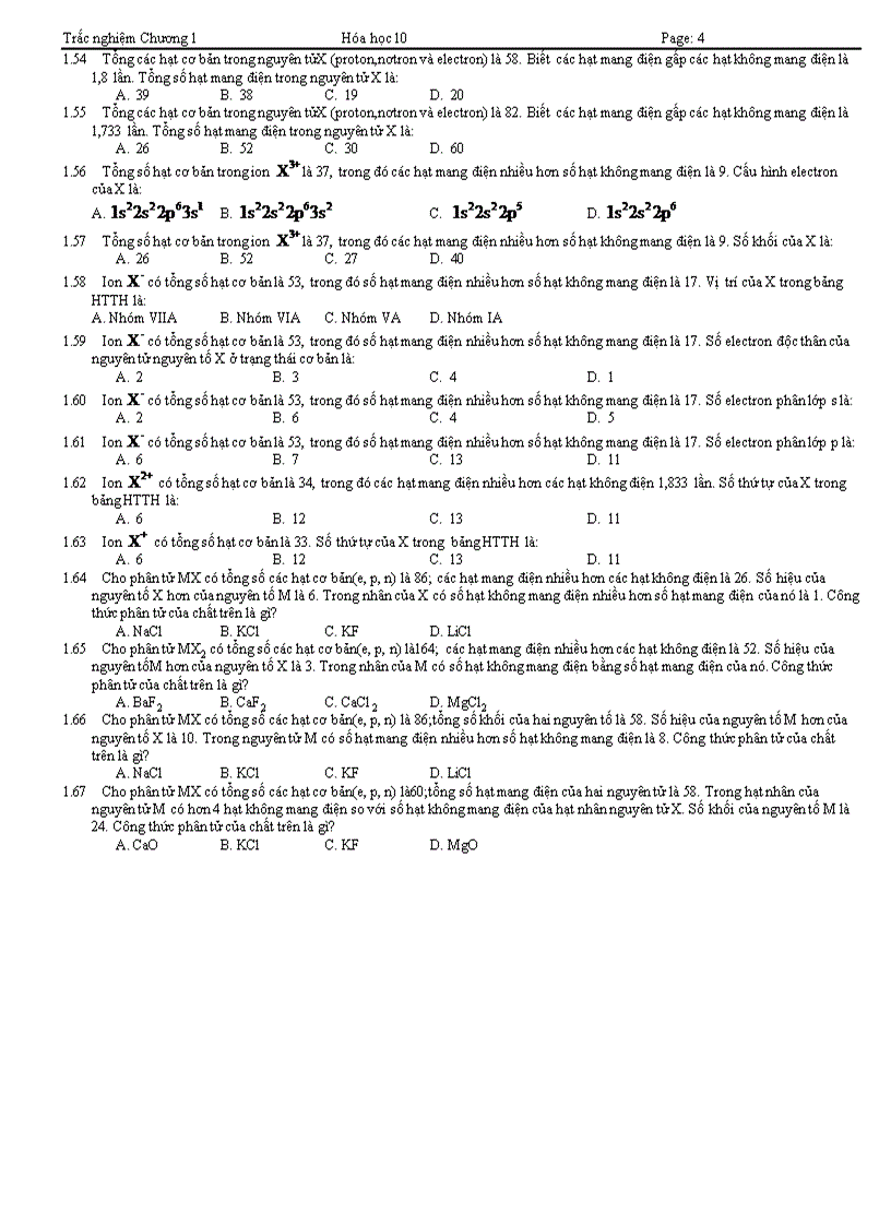 image for page Trac nghiem chuong 1 Hoa 10