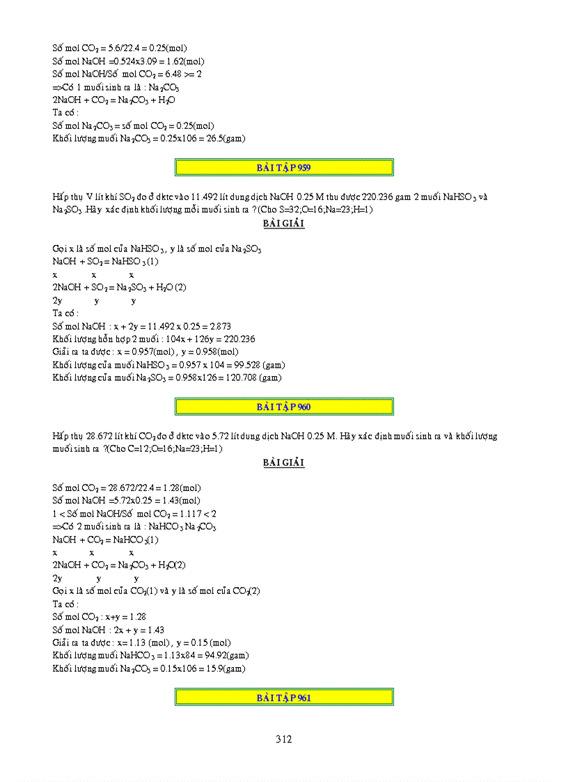 image for page 1000 bai tap ve CO2 và SO2