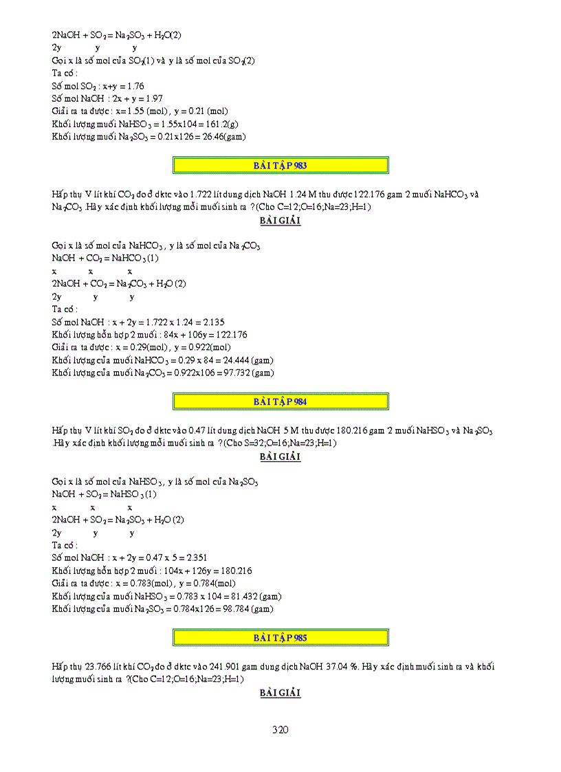 image for page 1000 bai tap ve CO2 và SO2