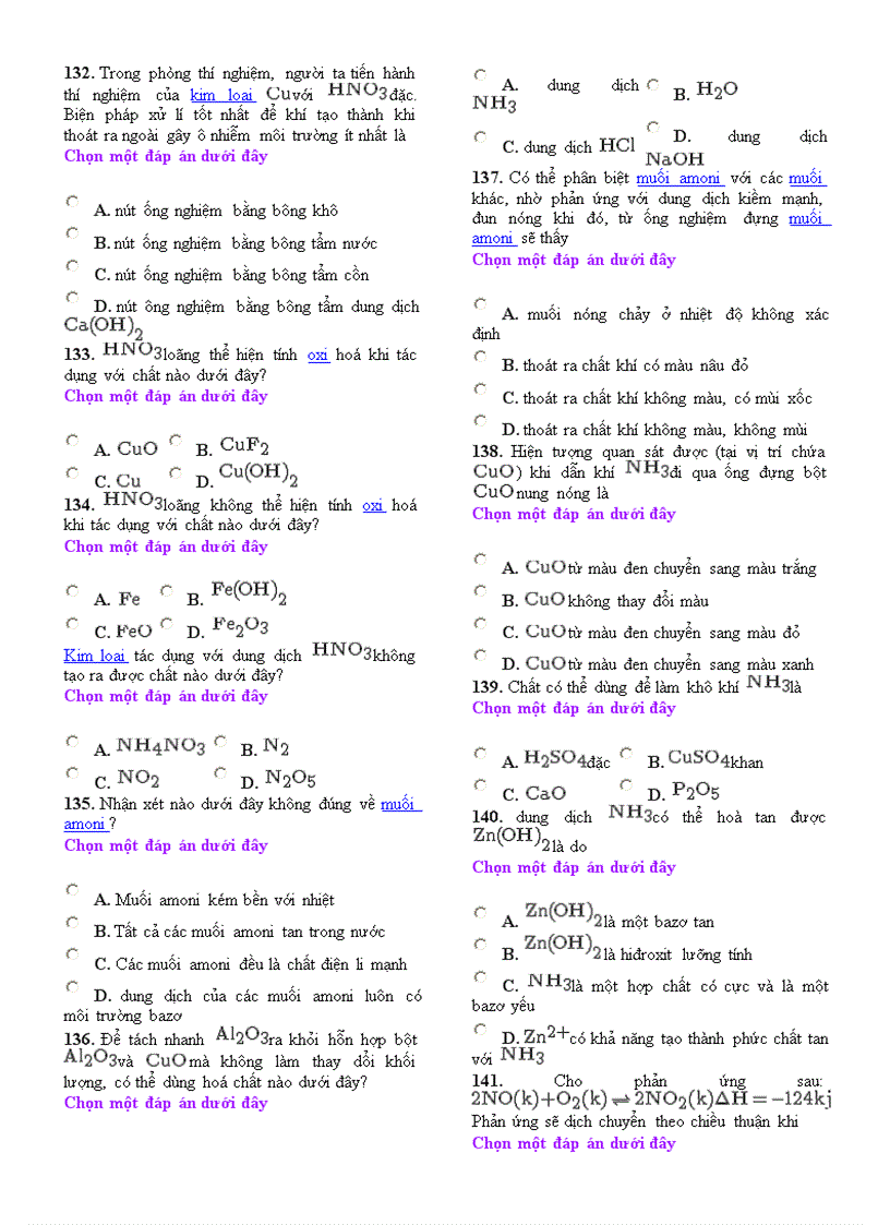 image for page 151 Câu Trắc Nghiệm Chương NItơ Phốt Pho