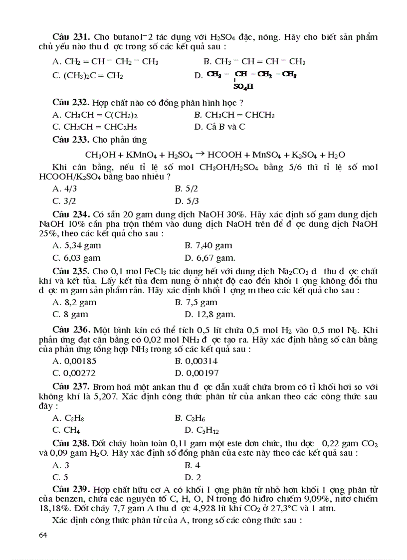 image for page 2000 BT trac nghiem Hoa hoc tiep