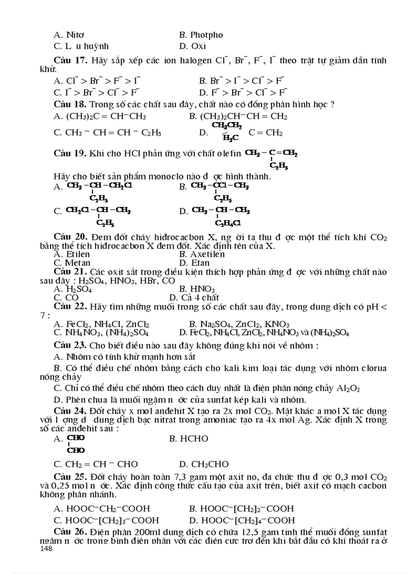image for page 2000 BT trac nghiem Hoa hoc tiep