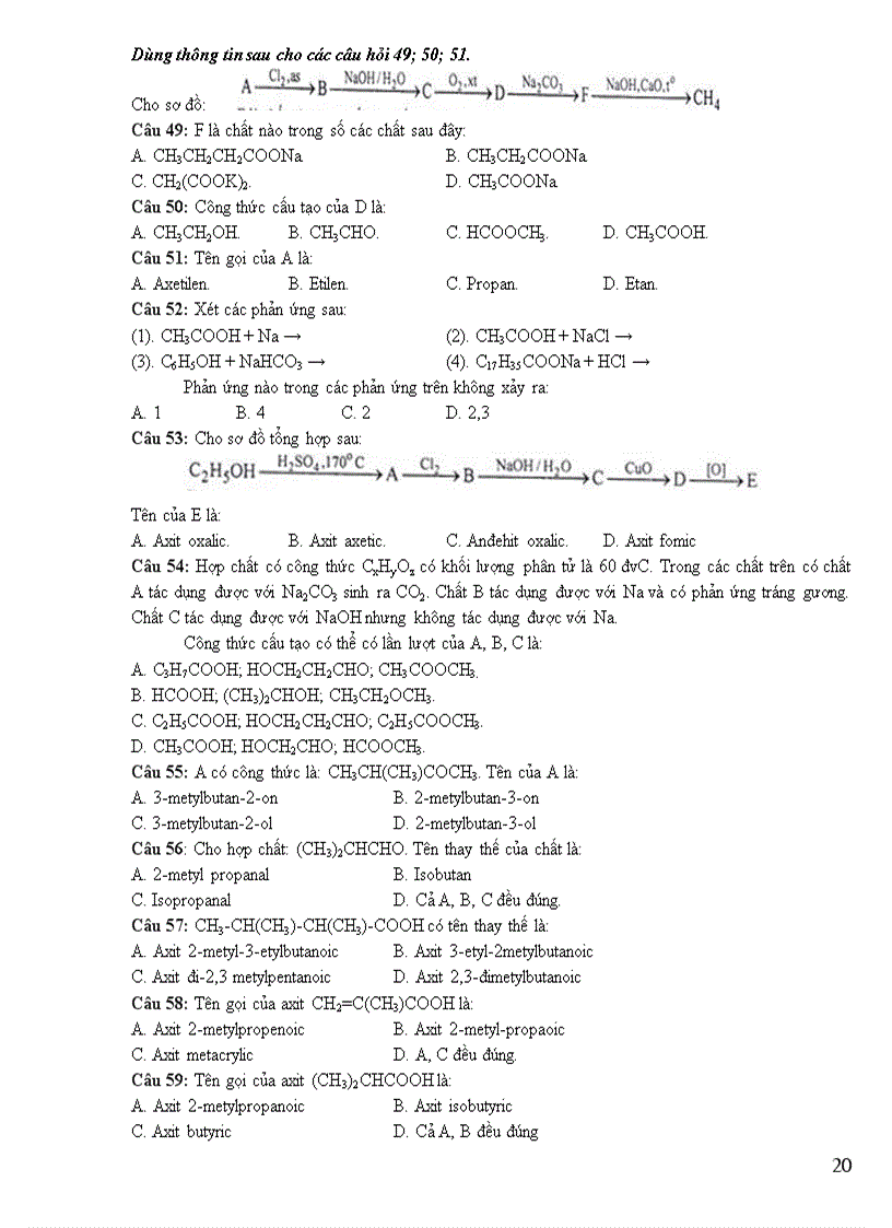 image for page 331 bài tập TN ANDEHIT XETON AXITCACBOXYLIC