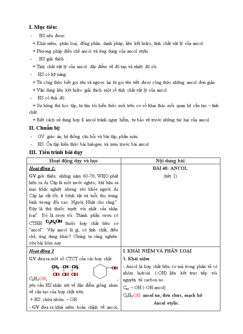 image for page Bai 40 Ancol tiết 1