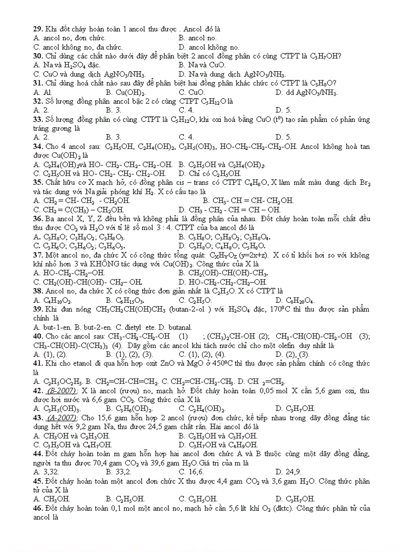 image for page Bài tập Ancol Phenol