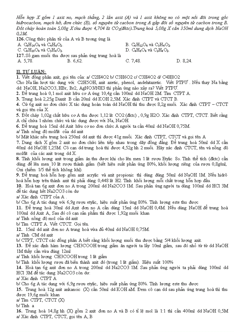 image for page Bài tập axit cacboxylic