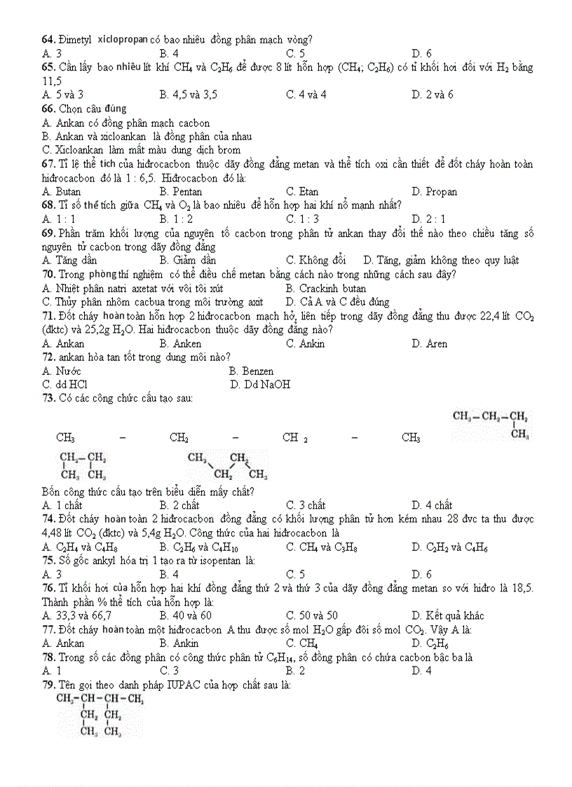 image for page Bài tập chương Ankan