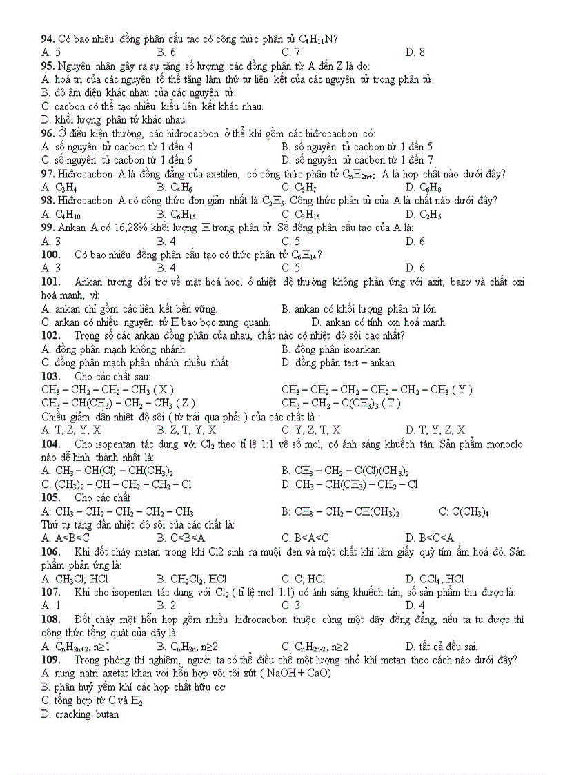 image for page Bài tập chương Ankan