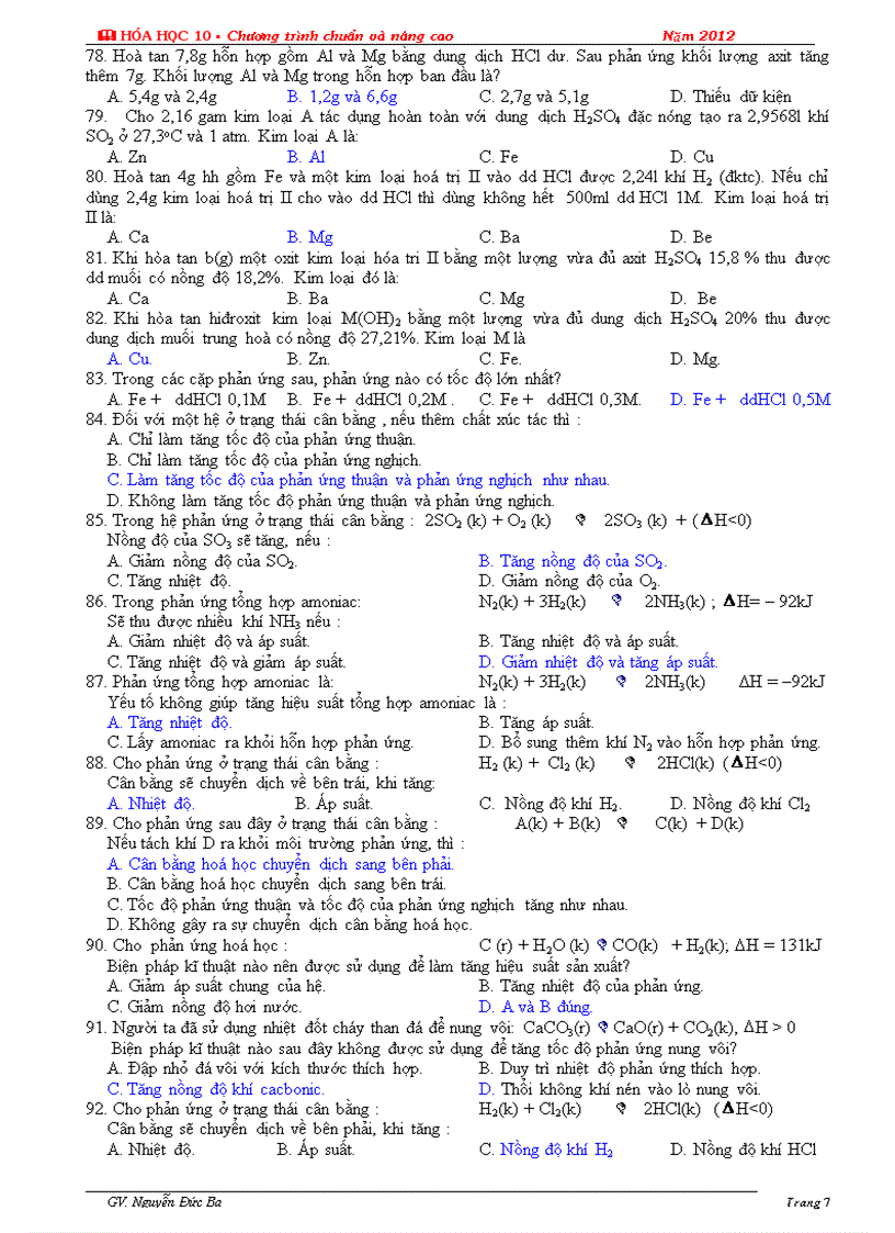 image for page Bài tập ôn tập hè môn hóa lớp 10 lên 11