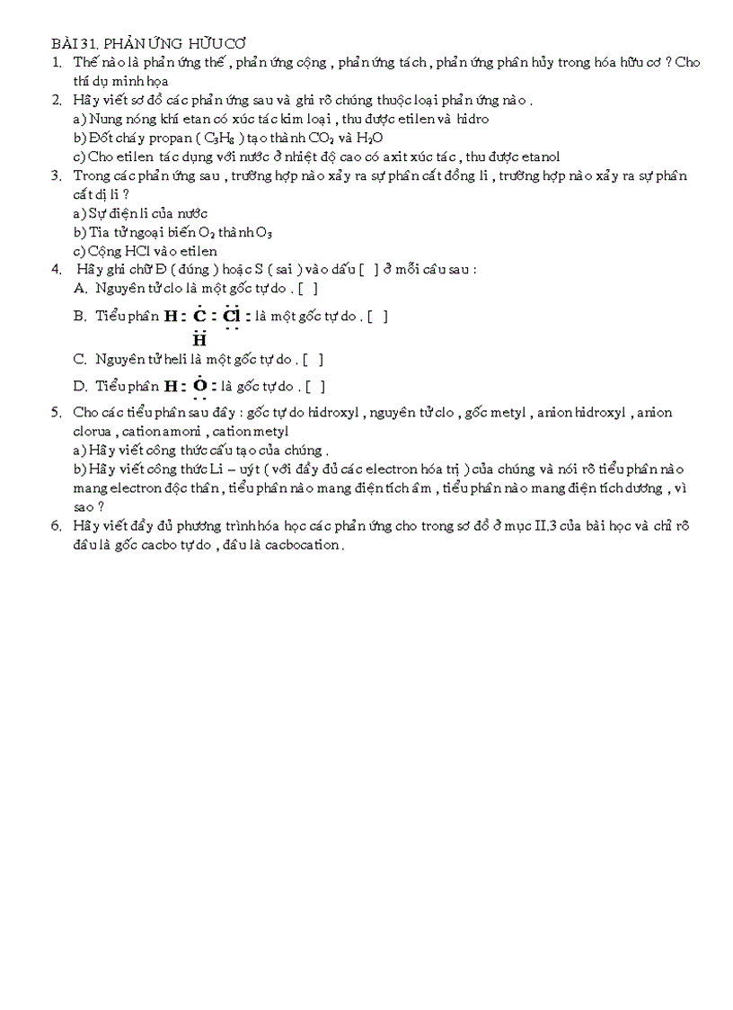 image for page Bài tập phản ứng hữu cơ