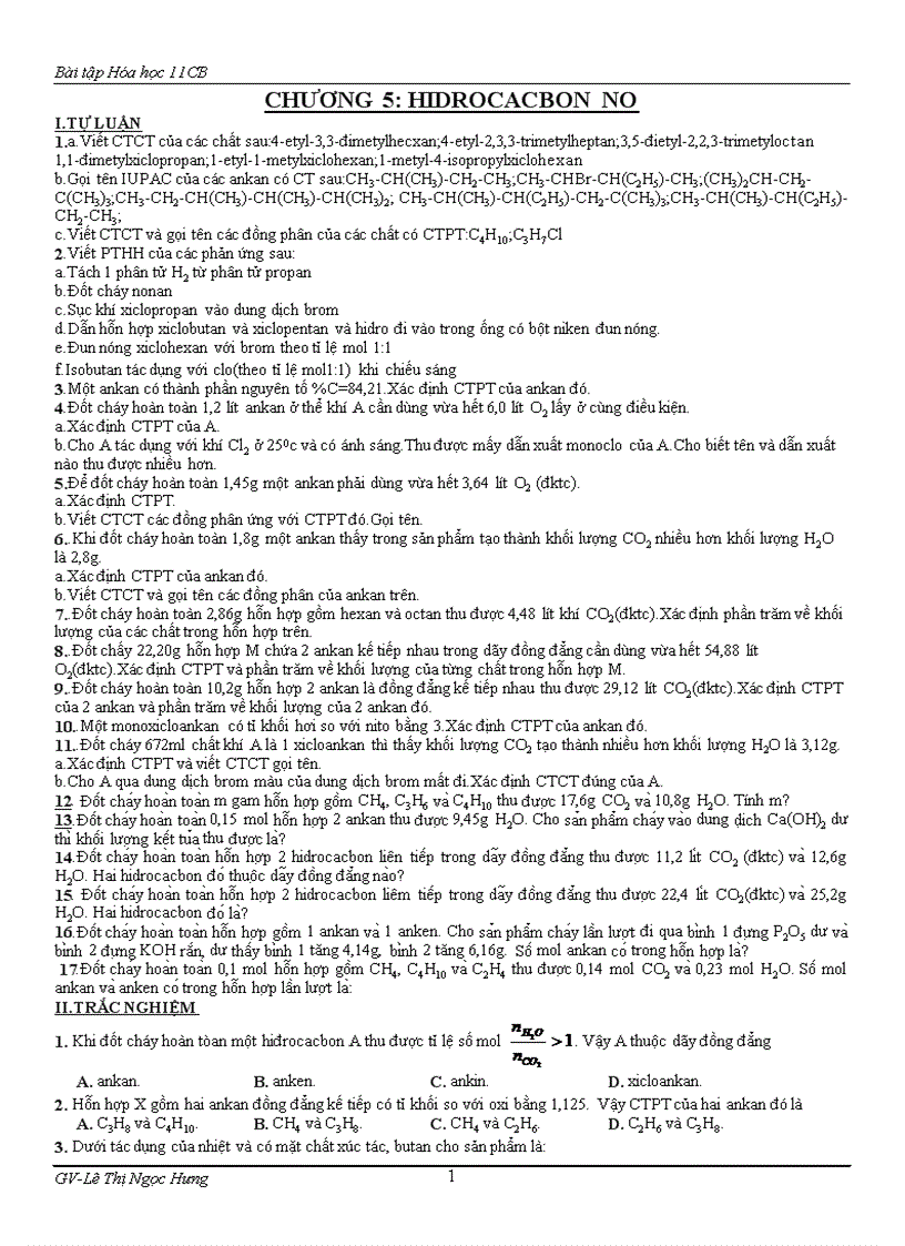 image for page Bai tap tong hop ve HC no nang cao