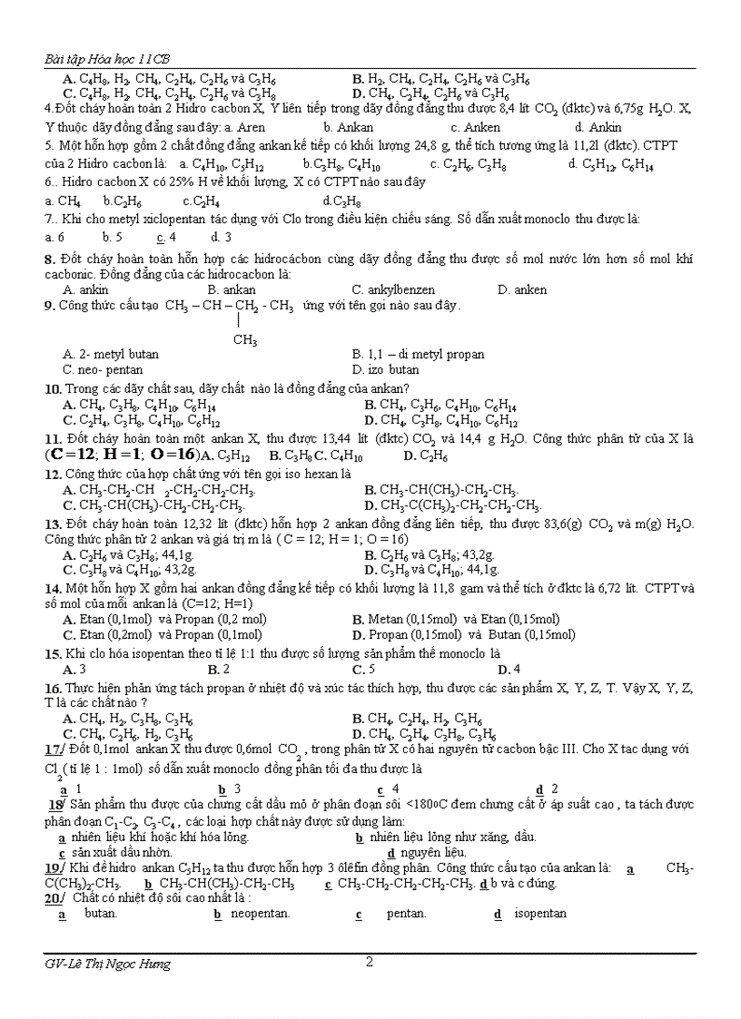 image for page Bai tap tong hop ve HC no nang cao