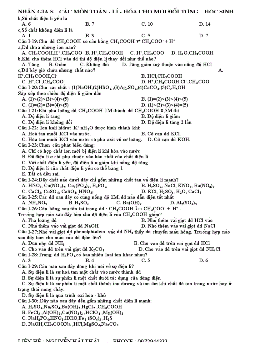 image for page Bai tap trac nghiem Chuong Dien ly