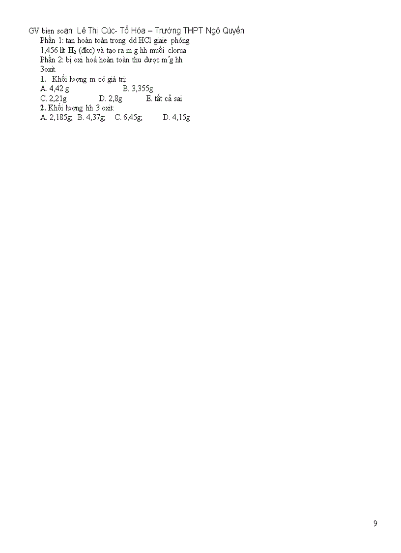 image for page Bài tập trắc nghiẹm chương Ni tơ