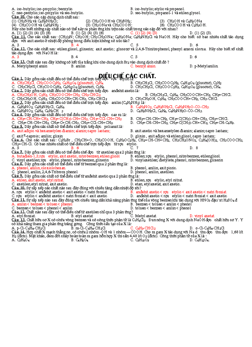 image for page Bài tập trắc nghiệm theo chuyên đề ôn tập Phần Hữu cơ