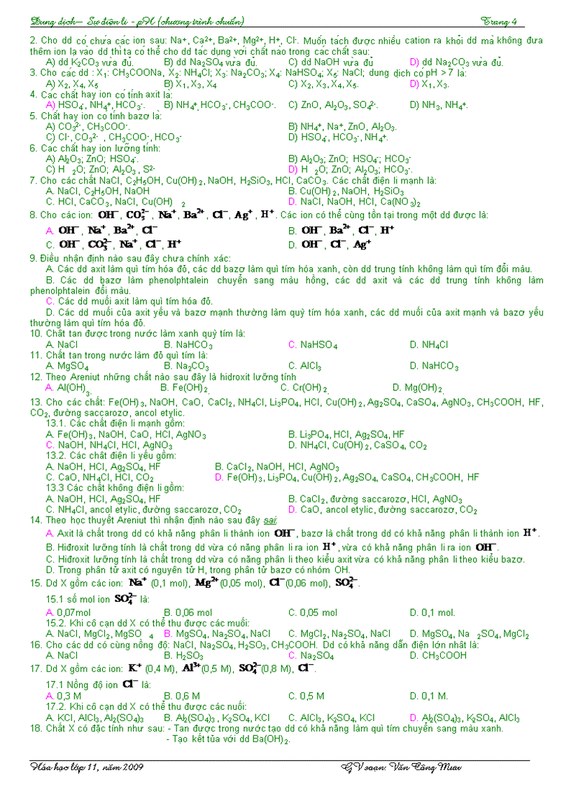 image for page Bài tập về Điện ly lớp 11