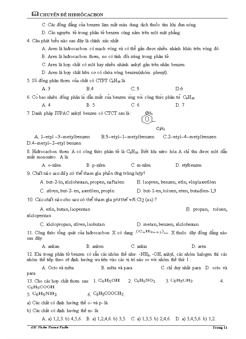 image for page Bt các chương hidrocacbon
