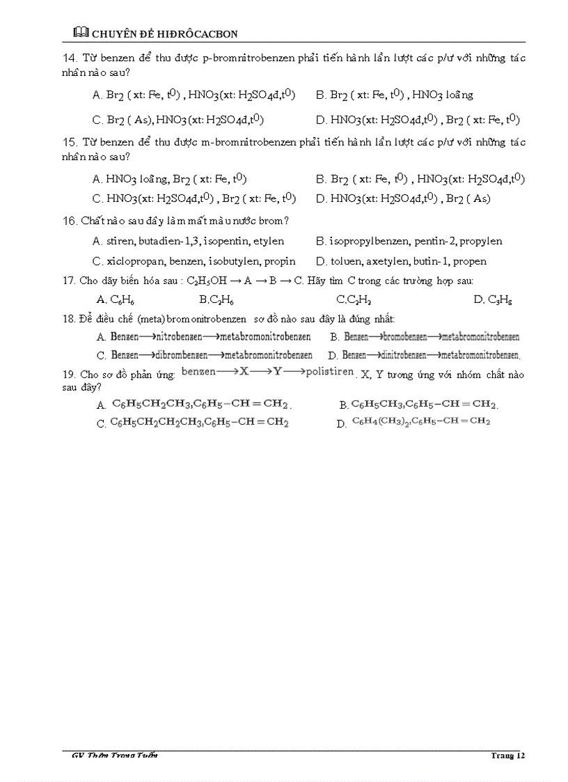 image for page Bt các chương hidrocacbon
