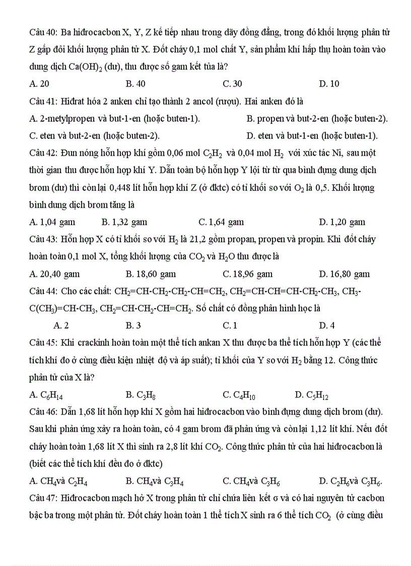 image for page Bt hidrocacbon on thi dh