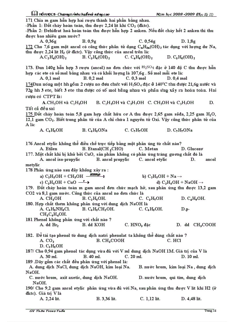 image for page Bt trắc nghiệm chương 8