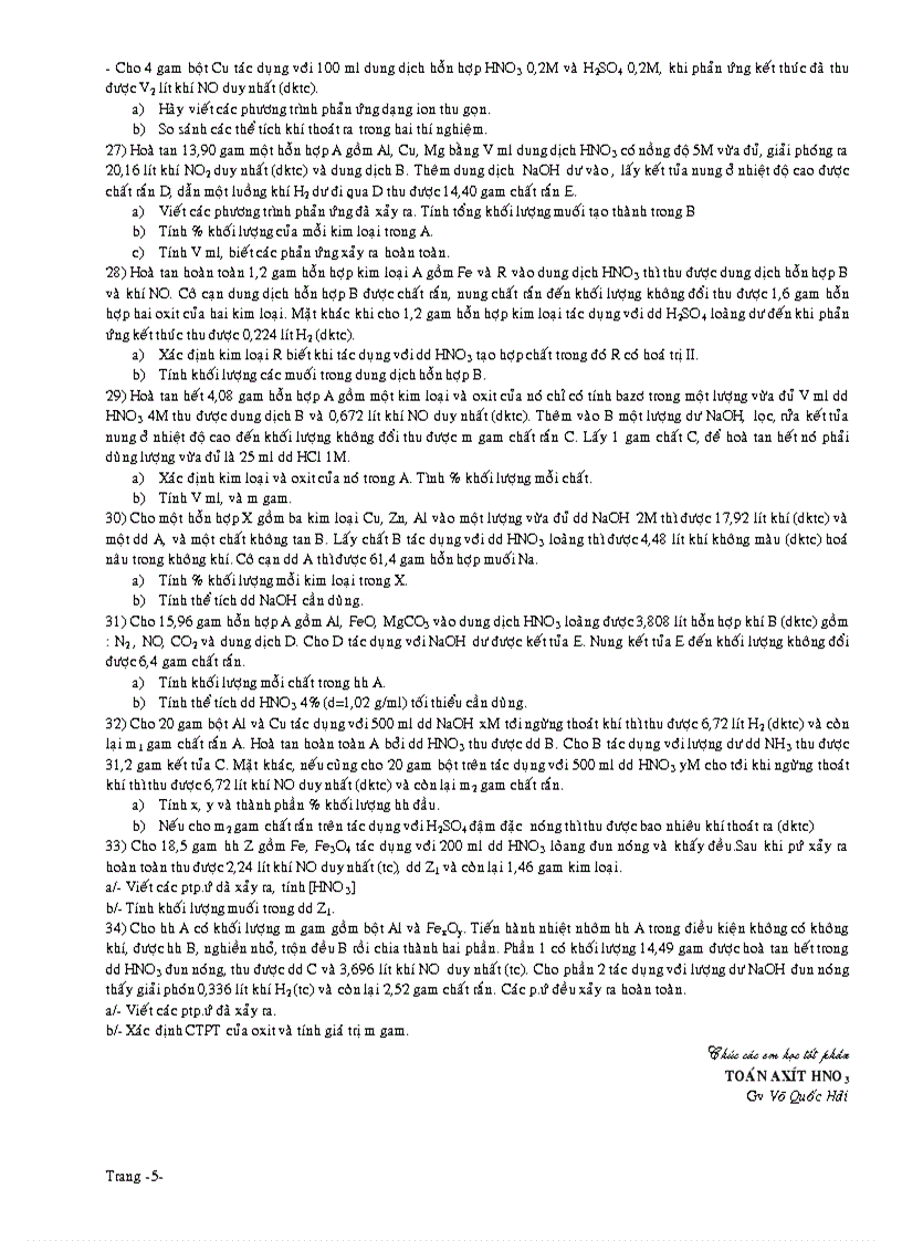 image for page BT tự luận HNO3