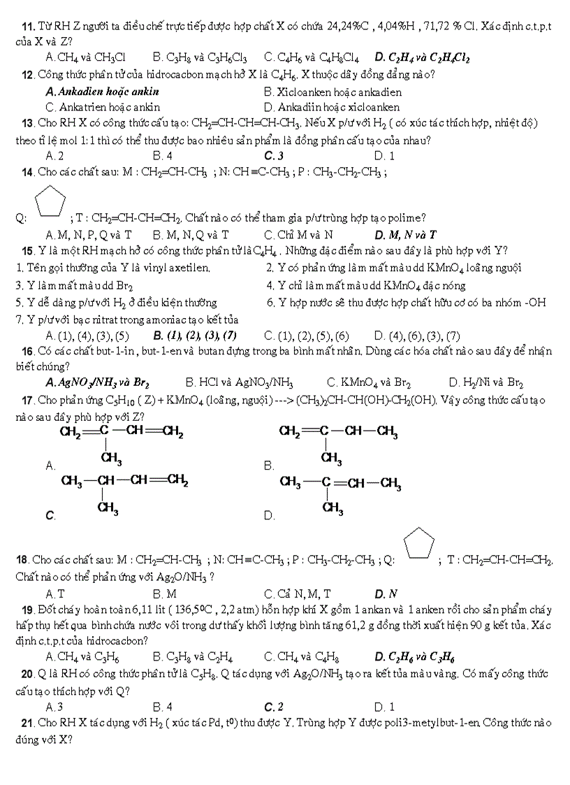 image for page Cau hoi trac nghiem hoa 11 THPT Vinh Xuong