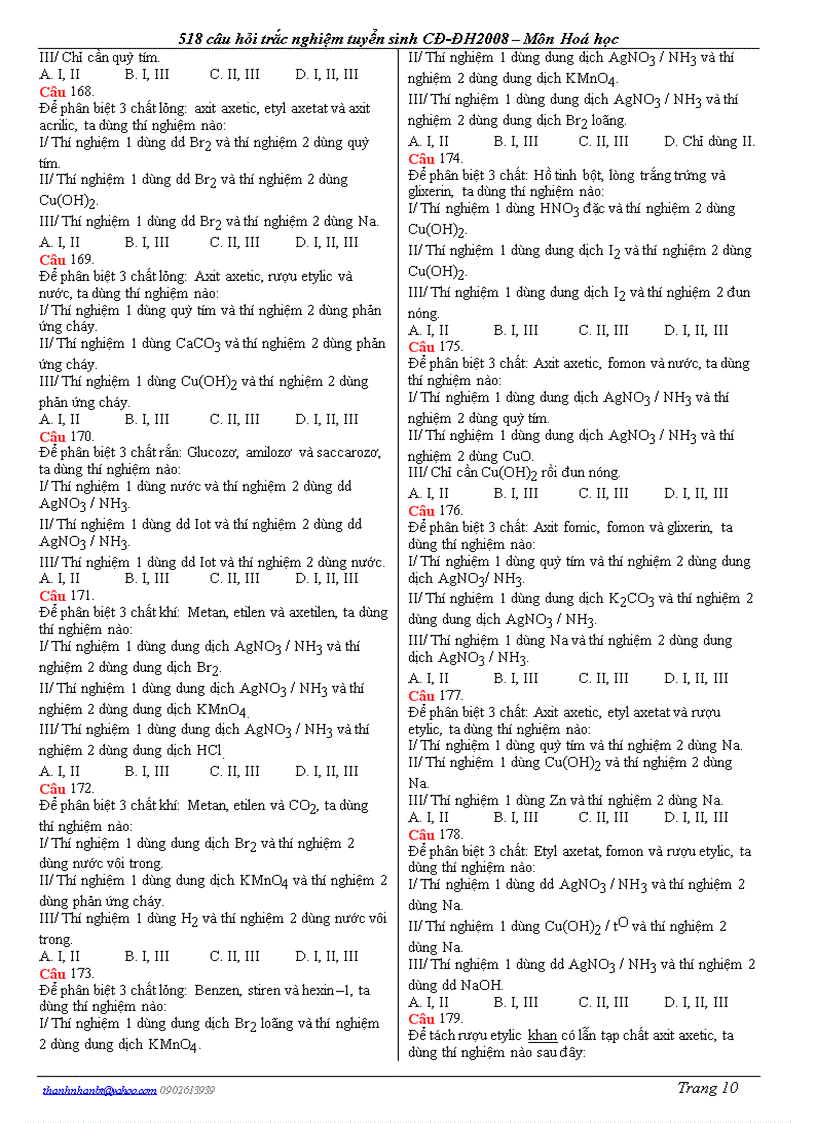 image for page Câu hỏi trắc nghiệm ôn 12 và thi đại học 0809